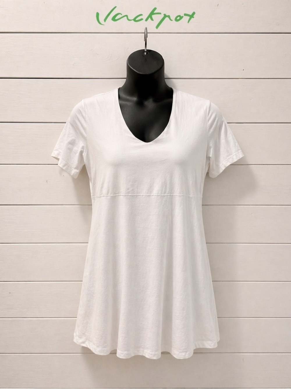 JACKPOT WHITE EMPIRE WAIST TEE DRESS size XXL